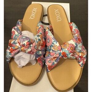 New XOXO Womens Menata Multi Floral Open Toe Shoes 8M